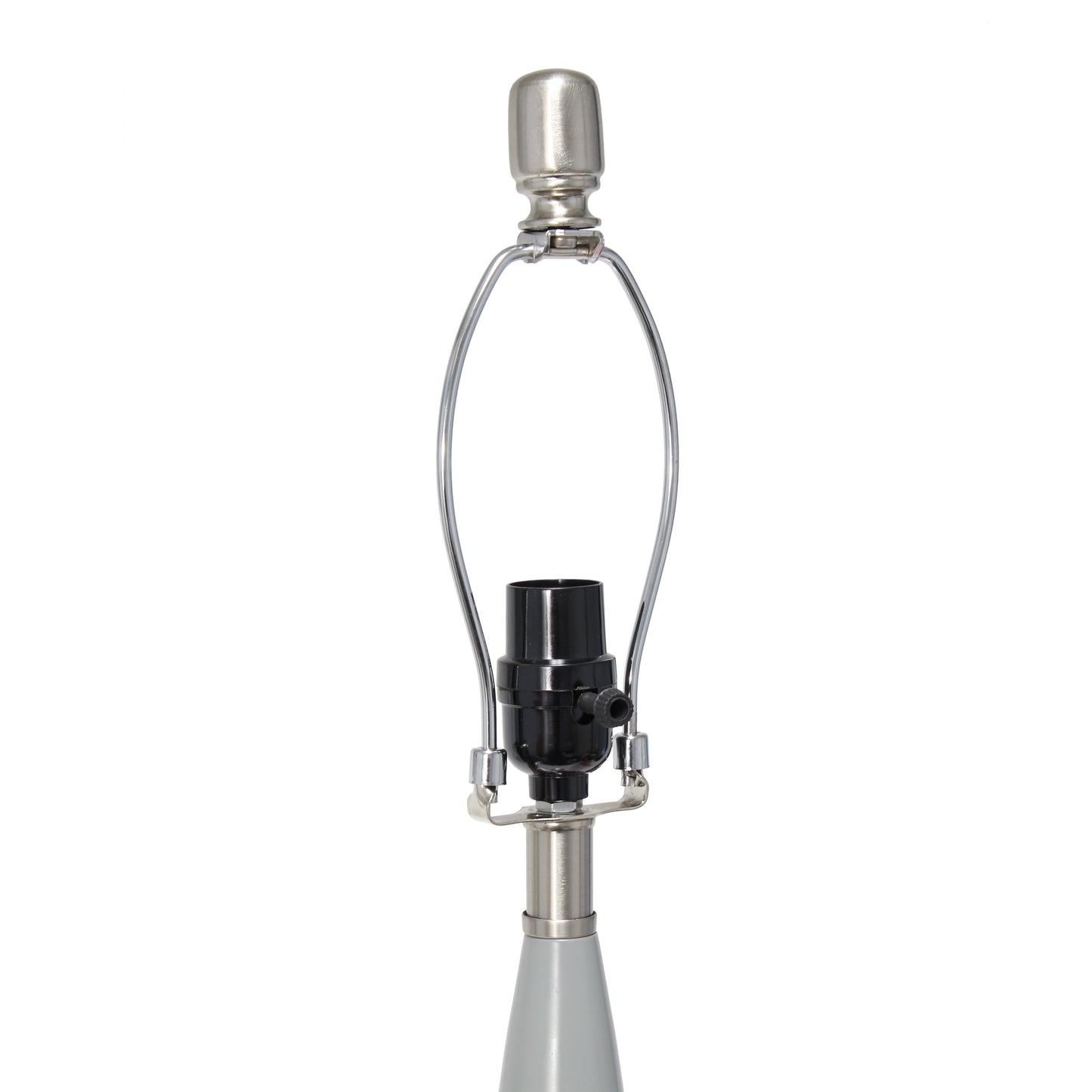 All The Rages Lalia Home Gray Stylus Table Lamp With White Fabric Shade