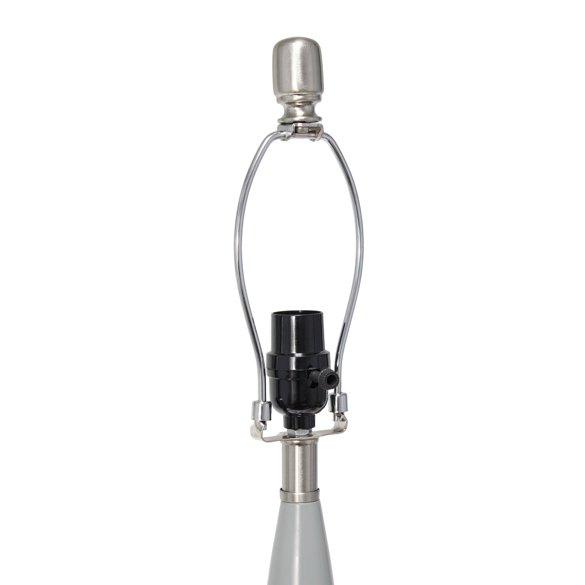 All The Rages Lalia Home Gray Stylus Table Lamp With White Fabric Shade