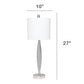 All The Rages Lalia Home Gray Stylus Table Lamp With White Fabric Shade