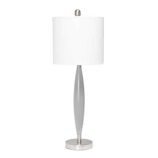 All The Rages Lalia Home Gray Stylus Table Lamp With White Fabric Shade