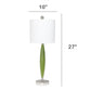 All The Rages Lalia Home Green Stylus Table Lamp With White Fabric Shade