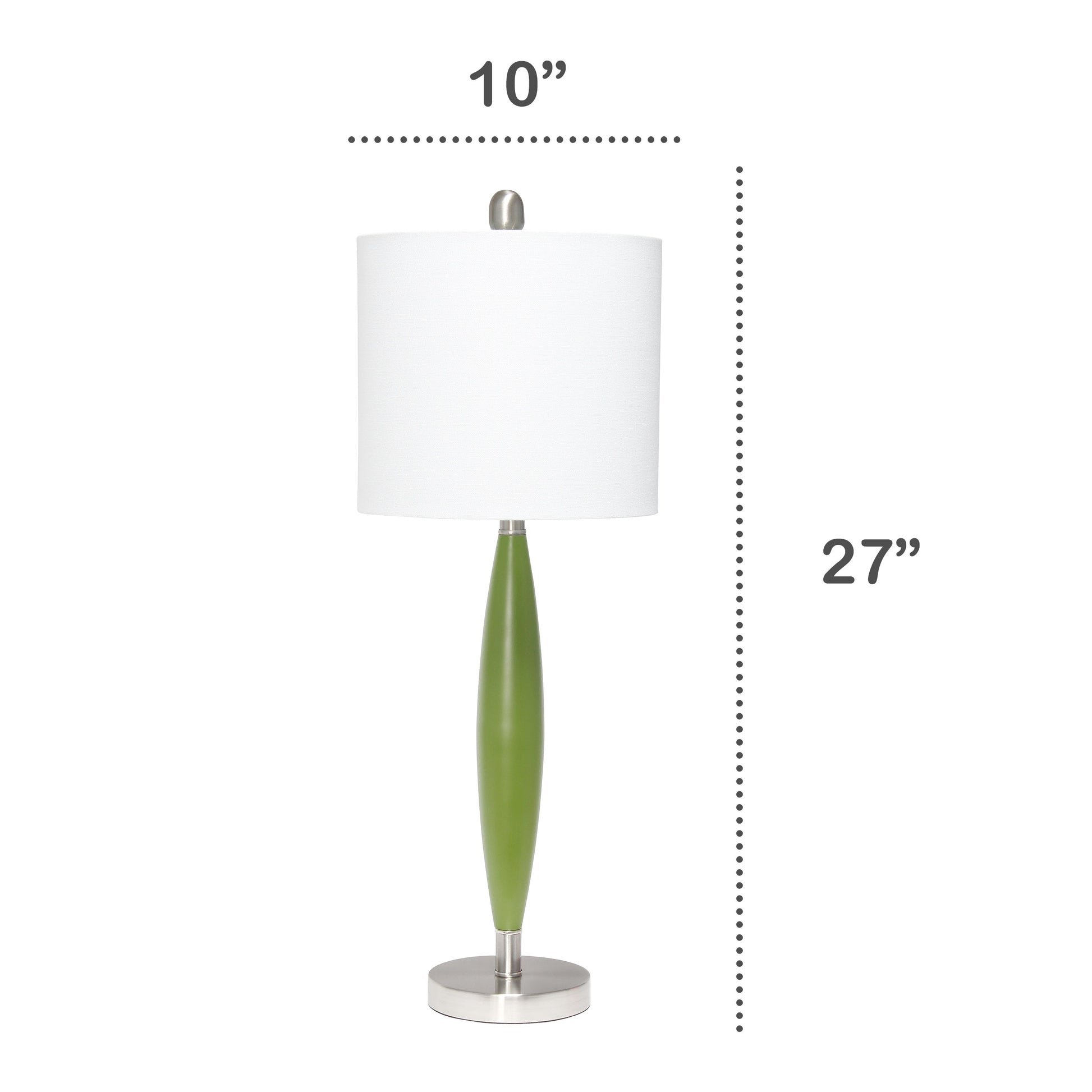 All The Rages Lalia Home Green Stylus Table Lamp With White Fabric Shade
