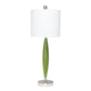 All The Rages Lalia Home Green Stylus Table Lamp With White Fabric Shade