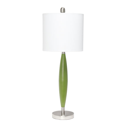 All The Rages Lalia Home Green Stylus Table Lamp With White Fabric Shade