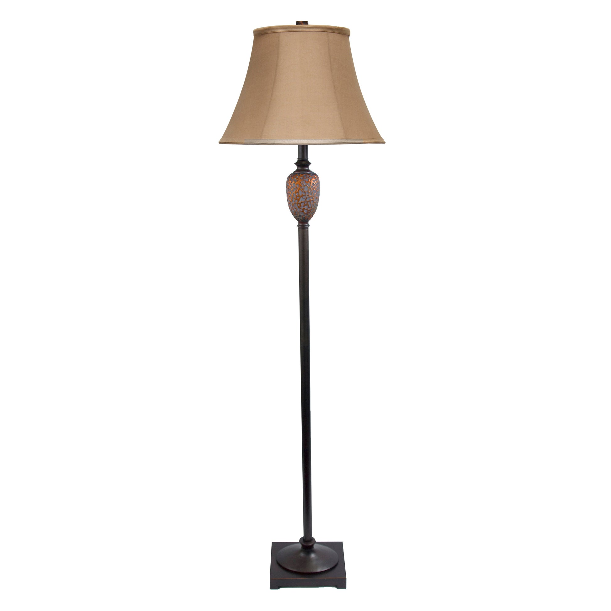 All The Rages Lalia Home Homely Hammered Bronze Traditional Valdivian Table & Floor Lamp Set With Empire Fabric Shades