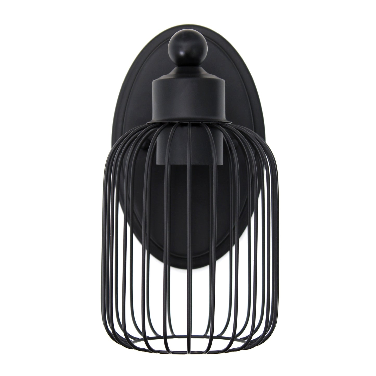 All The Rages Lalia Home Ironhouse 11" Black Industrial Decorative Cage Wall Sconce