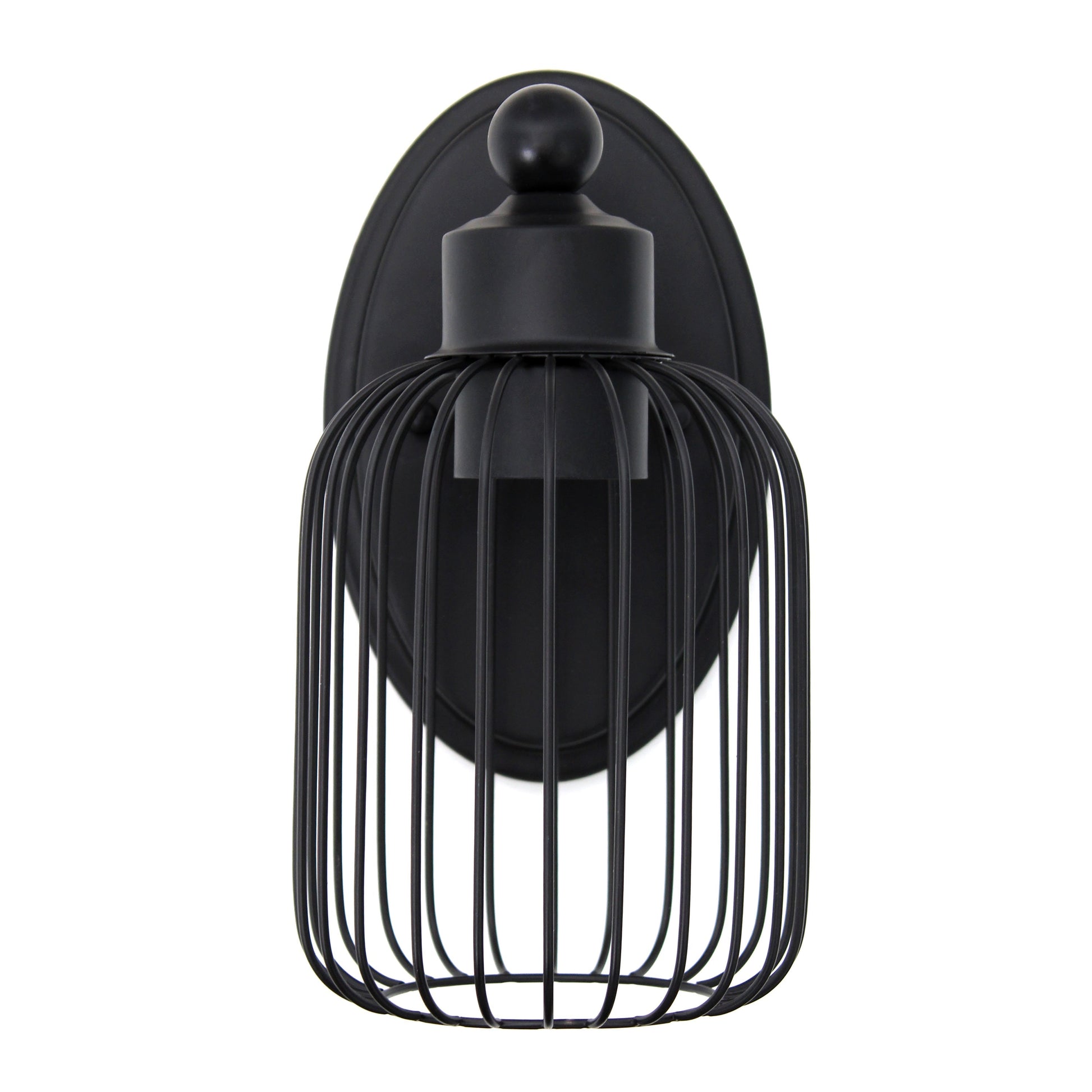 All The Rages Lalia Home Ironhouse 11" Black Industrial Decorative Cage Wall Sconce