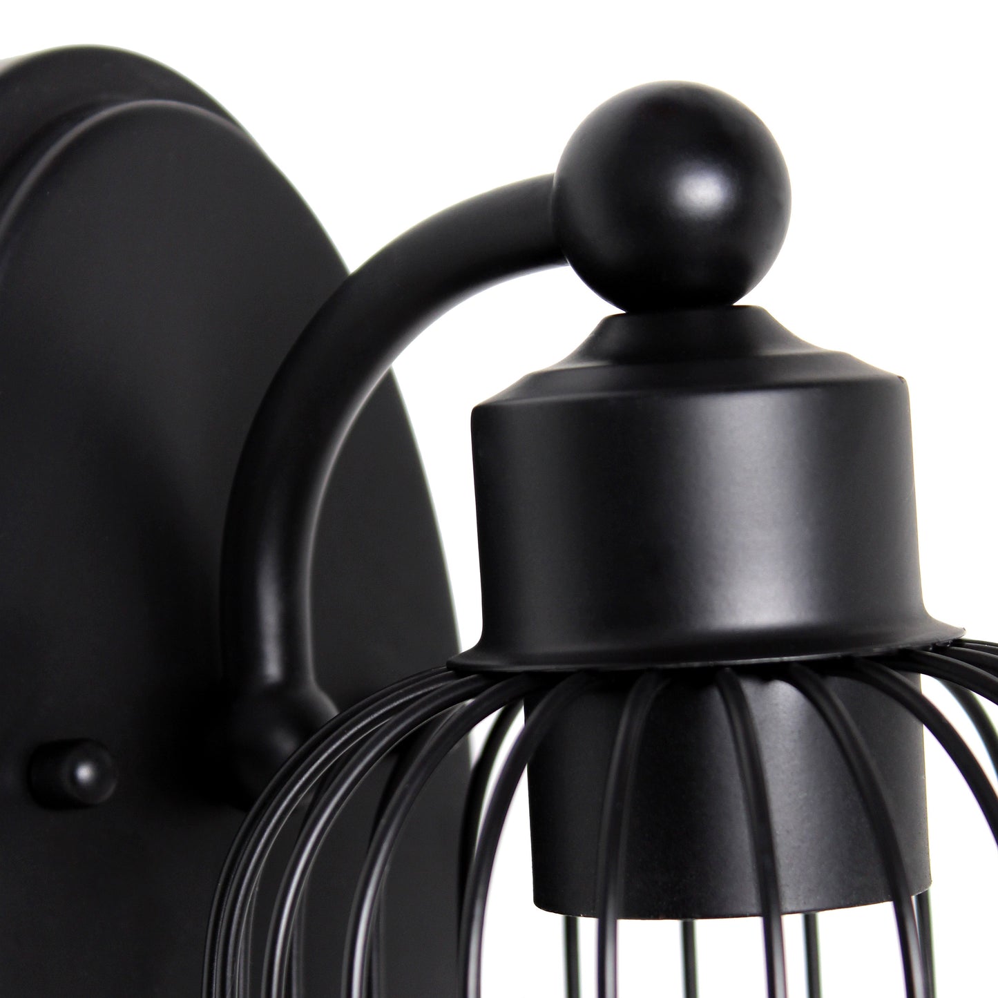 All The Rages Lalia Home Ironhouse 11" Black Industrial Decorative Cage Wall Sconce