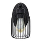 All The Rages Lalia Home Ironhouse 11" Black Industrial Decorative Cage Wall Sconce