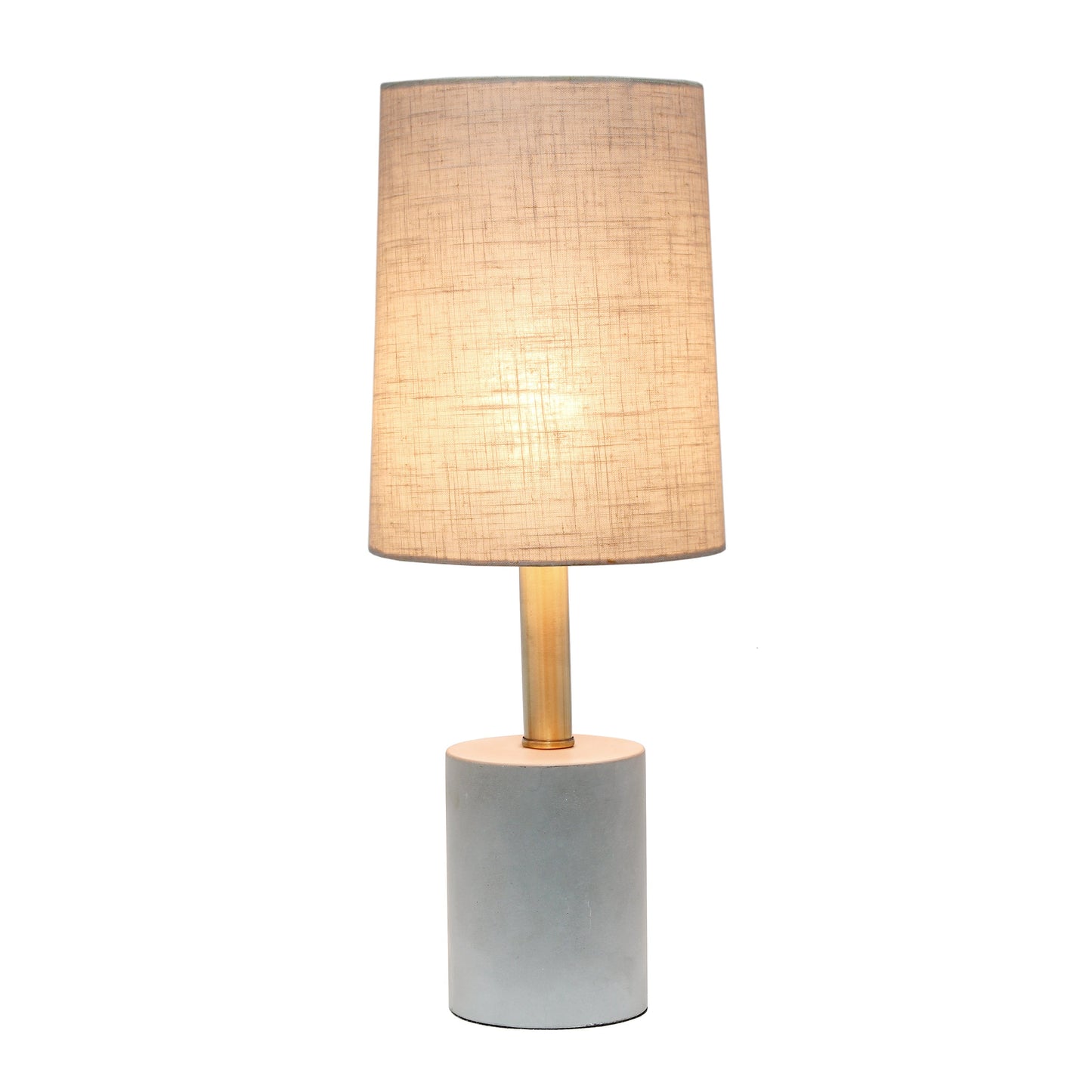 All The Rages Lalia Home Khaki & Antique Brass Concrete Table Lamp With Linen Shade