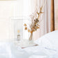All The Rages Lalia Home Large White Framed Table Lamp With Clear Cylinder Glass Shade