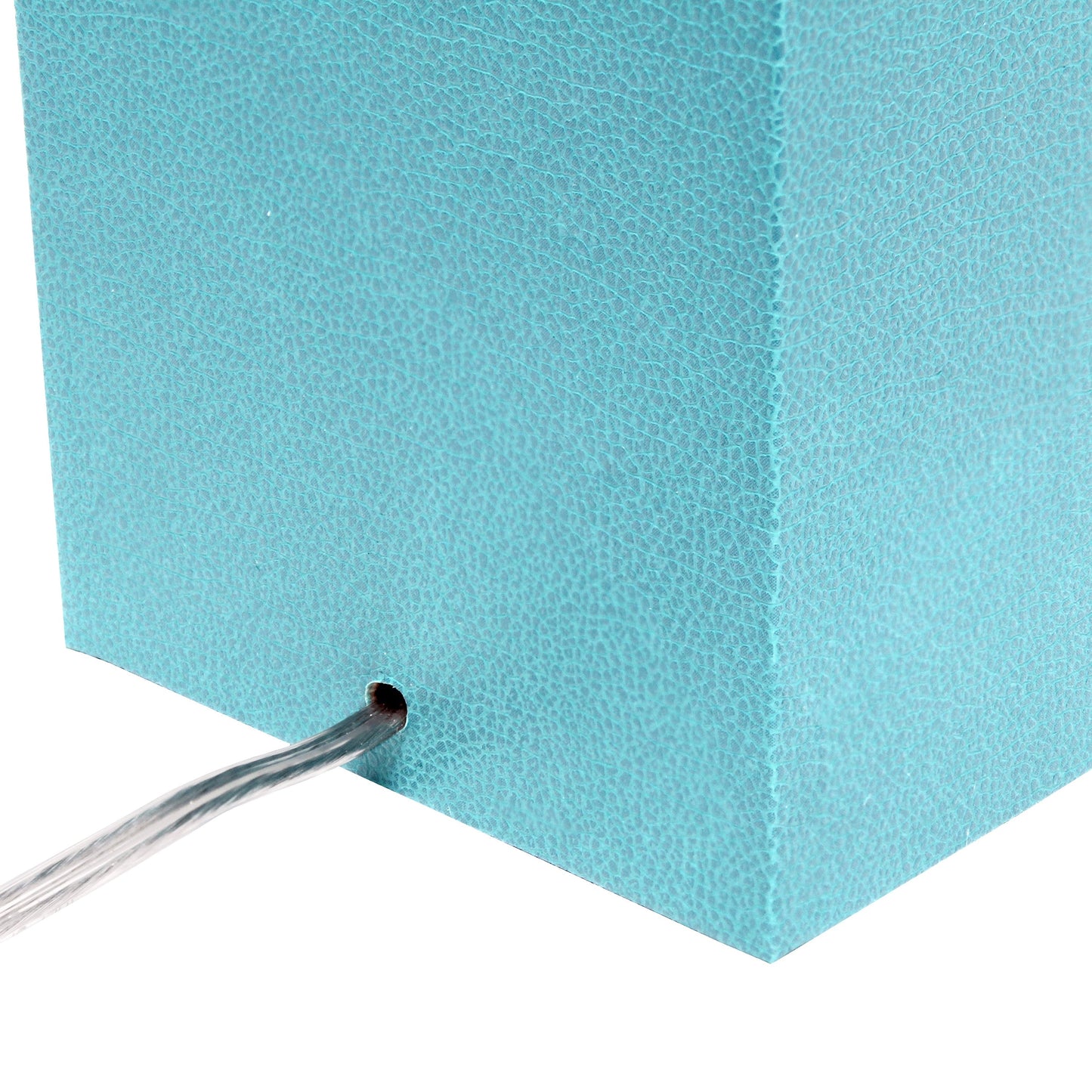 All The Rages Lalia Home Lexington 21" Aqua Leather Base Modern Home Bedside Table Lamp