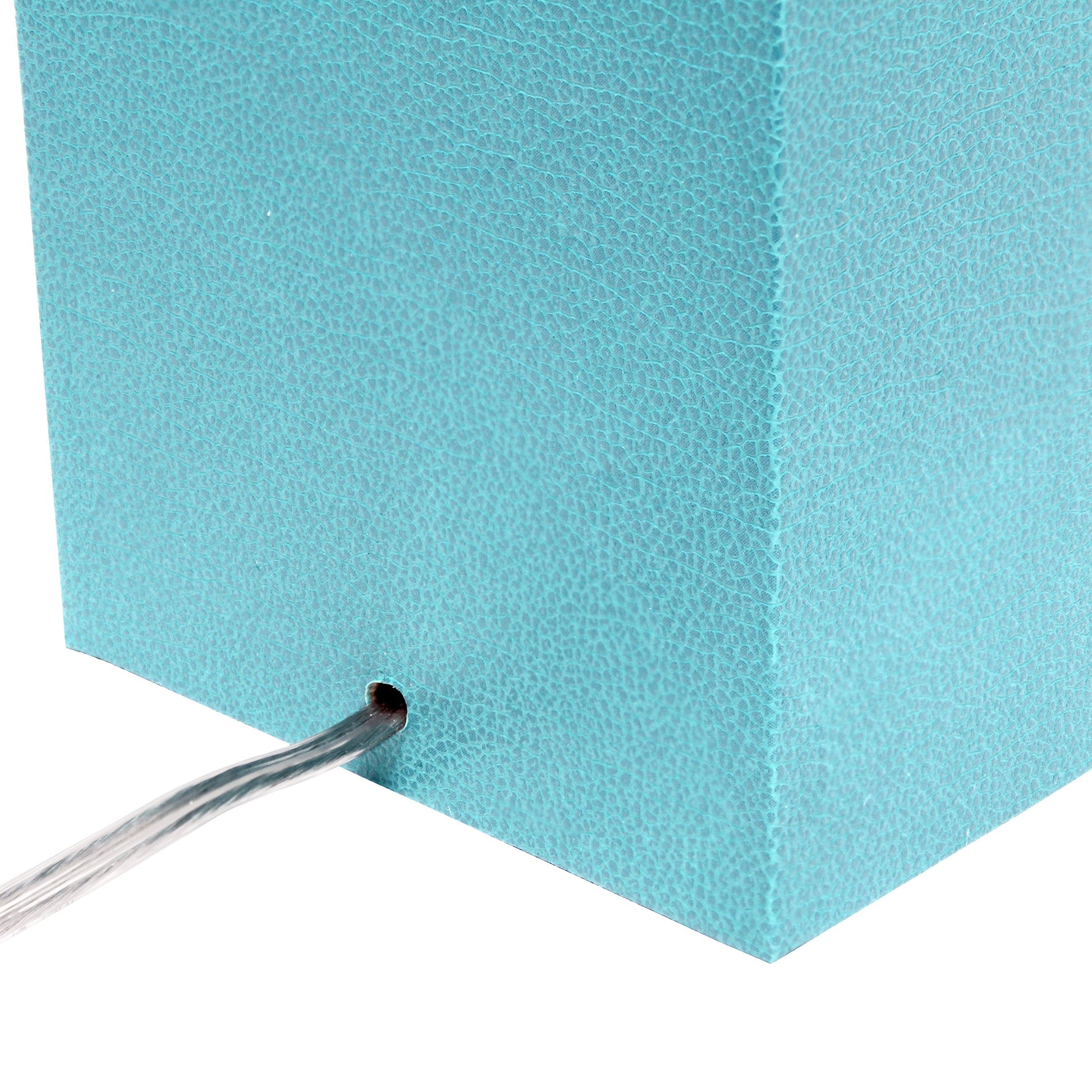 All The Rages Lalia Home Lexington 21" Aqua Leather Base Modern Home Bedside Table Lamp