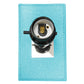 All The Rages Lalia Home Lexington 21" Aqua Leather Base Modern Home Bedside Table Lamp