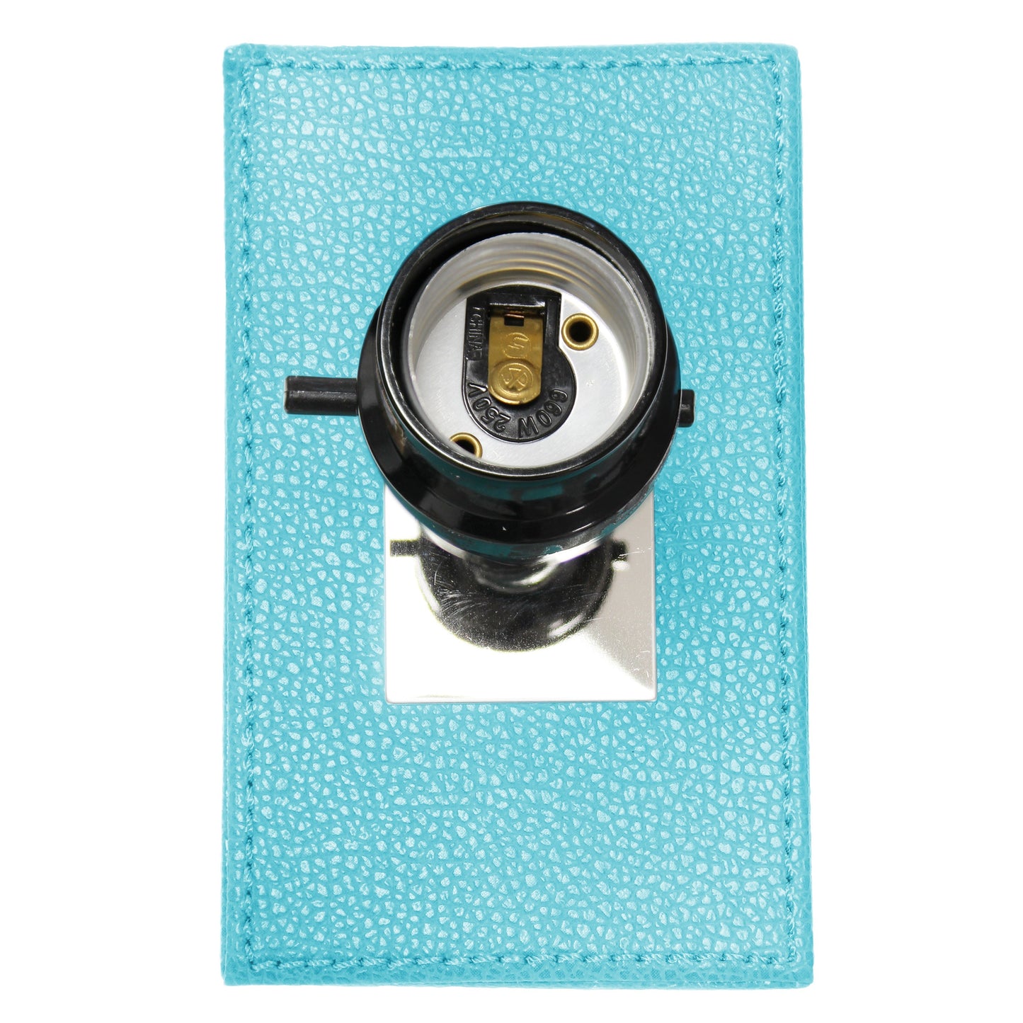 All The Rages Lalia Home Lexington 21" Aqua Leather Base Modern Home Bedside Table Lamp