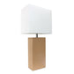 All The Rages Lalia Home Lexington 21" Beige Leather Base Modern Home Bedside Table Lamp
