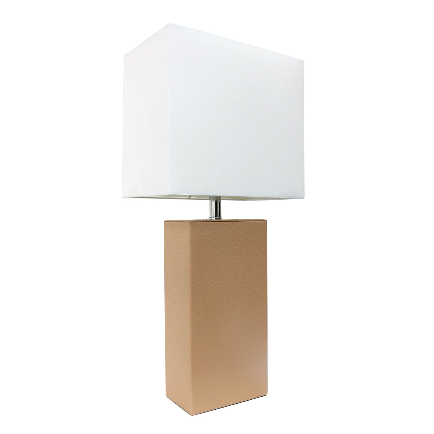 All The Rages Lalia Home Lexington 21" Beige Leather Base Modern Home Bedside Table Lamp