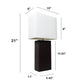 All The Rages Lalia Home Lexington 21" Black Leather Base Modern Home Bedside Table Lamp