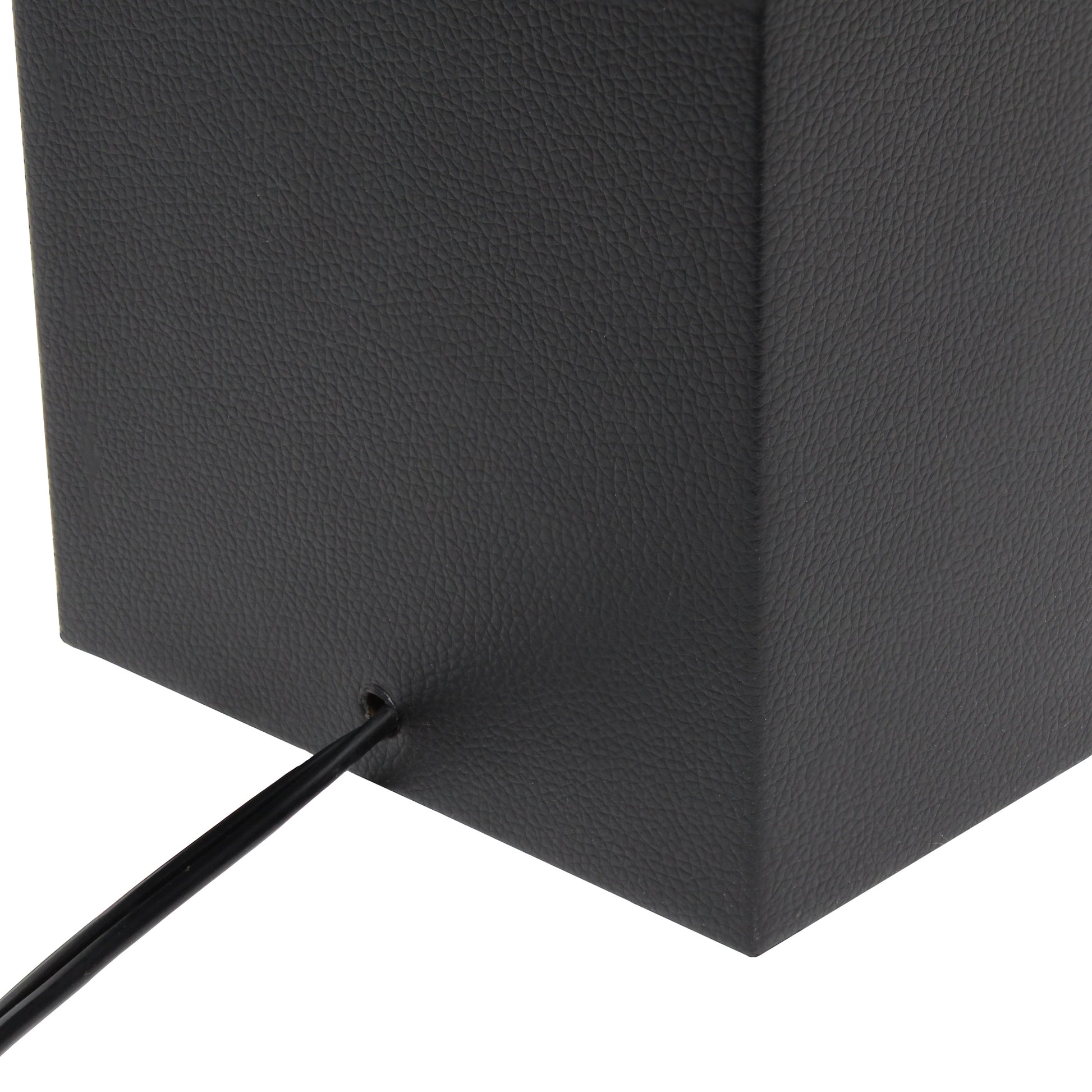 All The Rages Lalia Home Lexington 21" Black Leather Base Modern Home Bedside Table Lamp