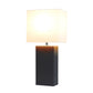 All The Rages Lalia Home Lexington 21" Black Leather Base Modern Home Décor Bedside Table Lamp With USB Charging Port