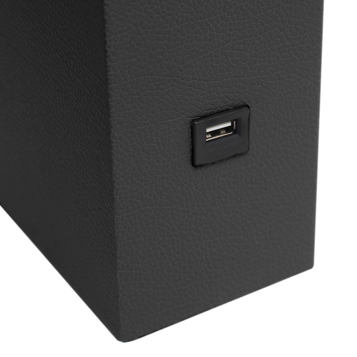 All The Rages Lalia Home Lexington 21" Black Leather Base Modern Home Décor Bedside Table Lamp With USB Charging Port