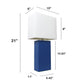 All The Rages Lalia Home Lexington 21" Blue Leather Base Modern Home Bedside Table Lamp