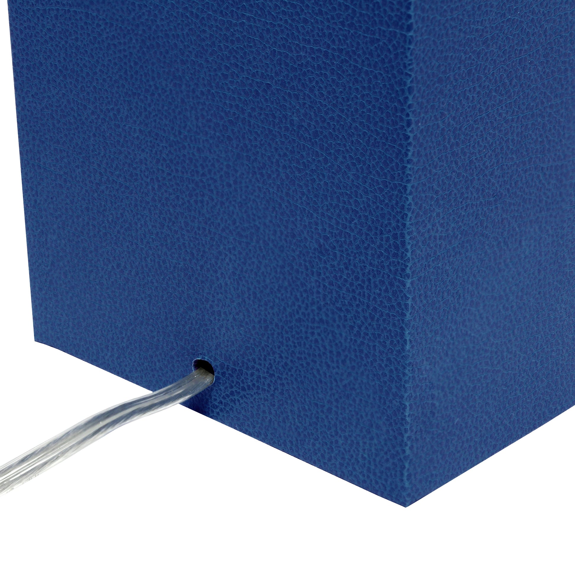 All The Rages Lalia Home Lexington 21" Blue Leather Base Modern Home Bedside Table Lamp