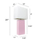 All The Rages Lalia Home Lexington 21" Blush Pink Leather Base Modern Home Bedside Table Lamp