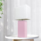 All The Rages Lalia Home Lexington 21" Blush Pink Leather Base Modern Home Bedside Table Lamp