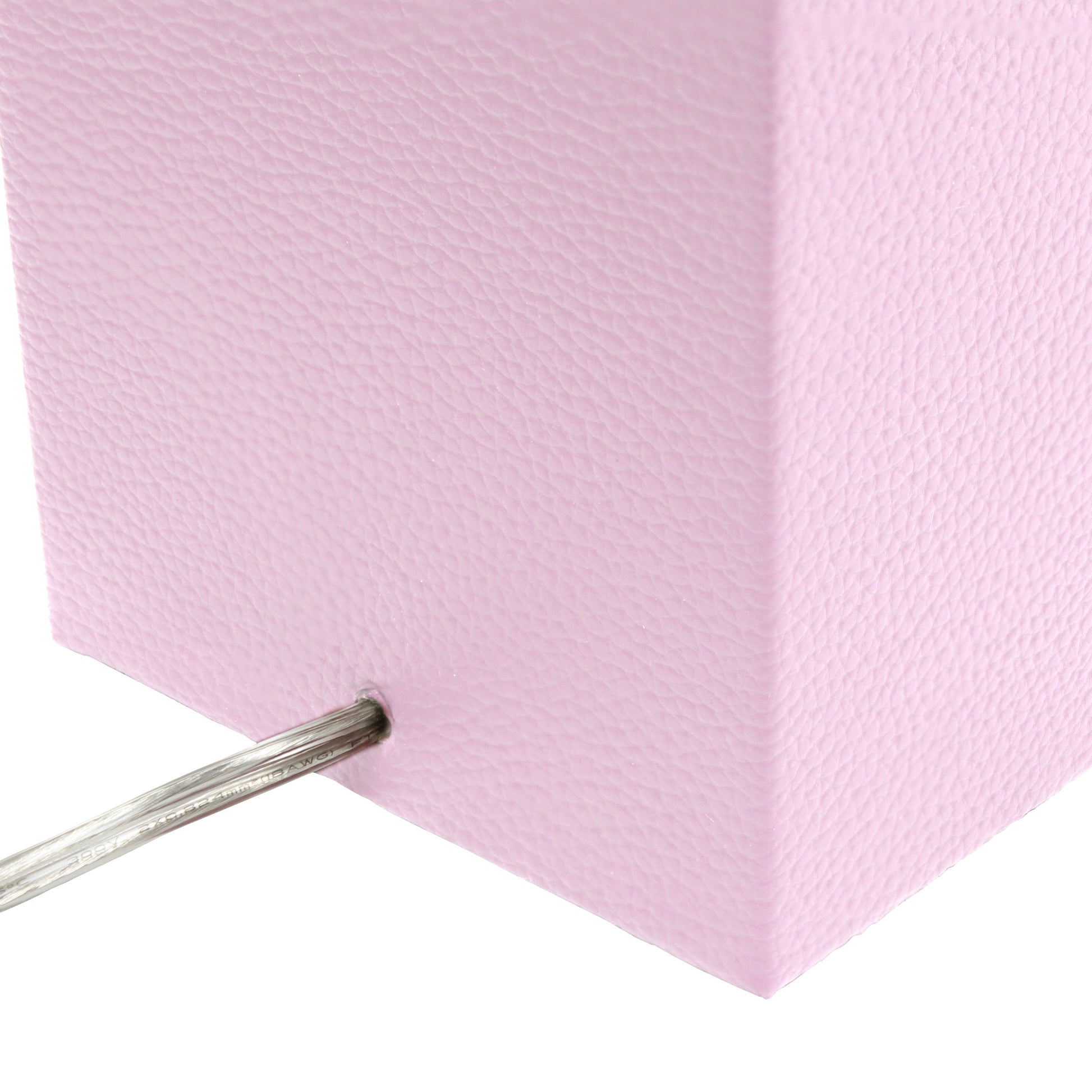 All The Rages Lalia Home Lexington 21" Blush Pink Leather Base Modern Home Bedside Table Lamp