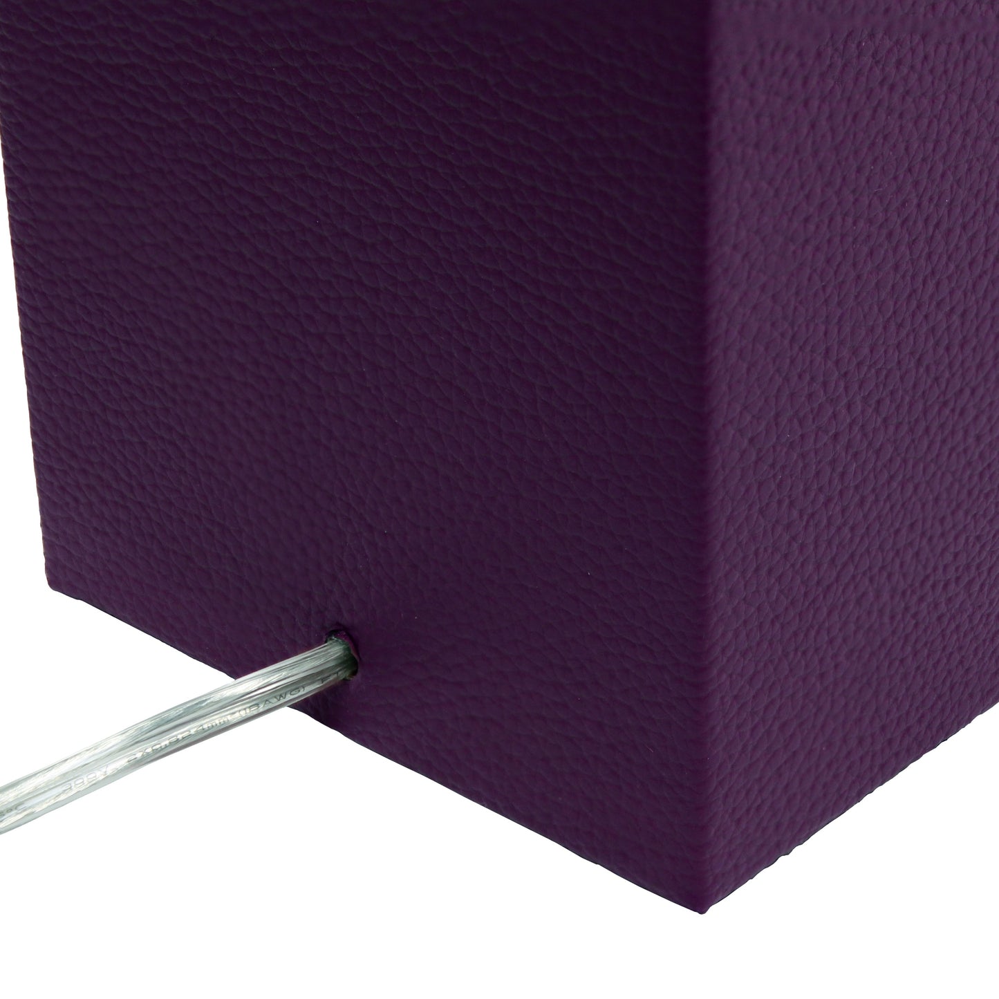 All The Rages Lalia Home Lexington 21" Eggplant Purple Leather Base Modern Home Décor Bedside Table Lamp With USB Charging Port