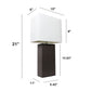 All The Rages Lalia Home Lexington 21" Espresso Brown Leather Base Modern Home Bedside Table Lamp
