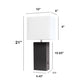 All The Rages Lalia Home Lexington 21" Espresso Brown Leather Base Modern Home Décor Bedside Table Lamp With USB Charging Port