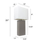 All The Rages Lalia Home Lexington 21" Gray Leather Base Modern Home Bedside Table Lamp