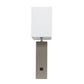 All The Rages Lalia Home Lexington 21" Gray Leather Base Modern Home Décor Bedside Table Lamp With USB Charging Port