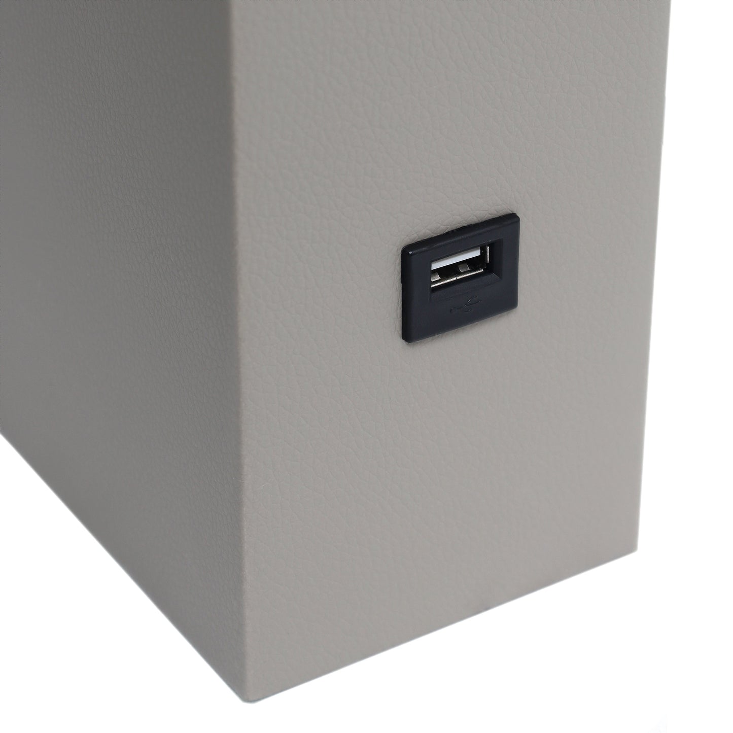 All The Rages Lalia Home Lexington 21" Gray Leather Base Modern Home Décor Bedside Table Lamp With USB Charging Port