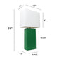 All The Rages Lalia Home Lexington 21" Green Leather Base Modern Home Bedside Table Lamp