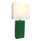 All The Rages Lalia Home Lexington 21" Green Leather Base Modern Home Bedside Table Lamp