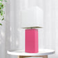 All The Rages Lalia Home Lexington 21" Hot Pink Leather Base Modern Home Bedside Table Lamp