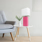 All The Rages Lalia Home Lexington 21" Hot Pink Leather Base Modern Home Bedside Table Lamp