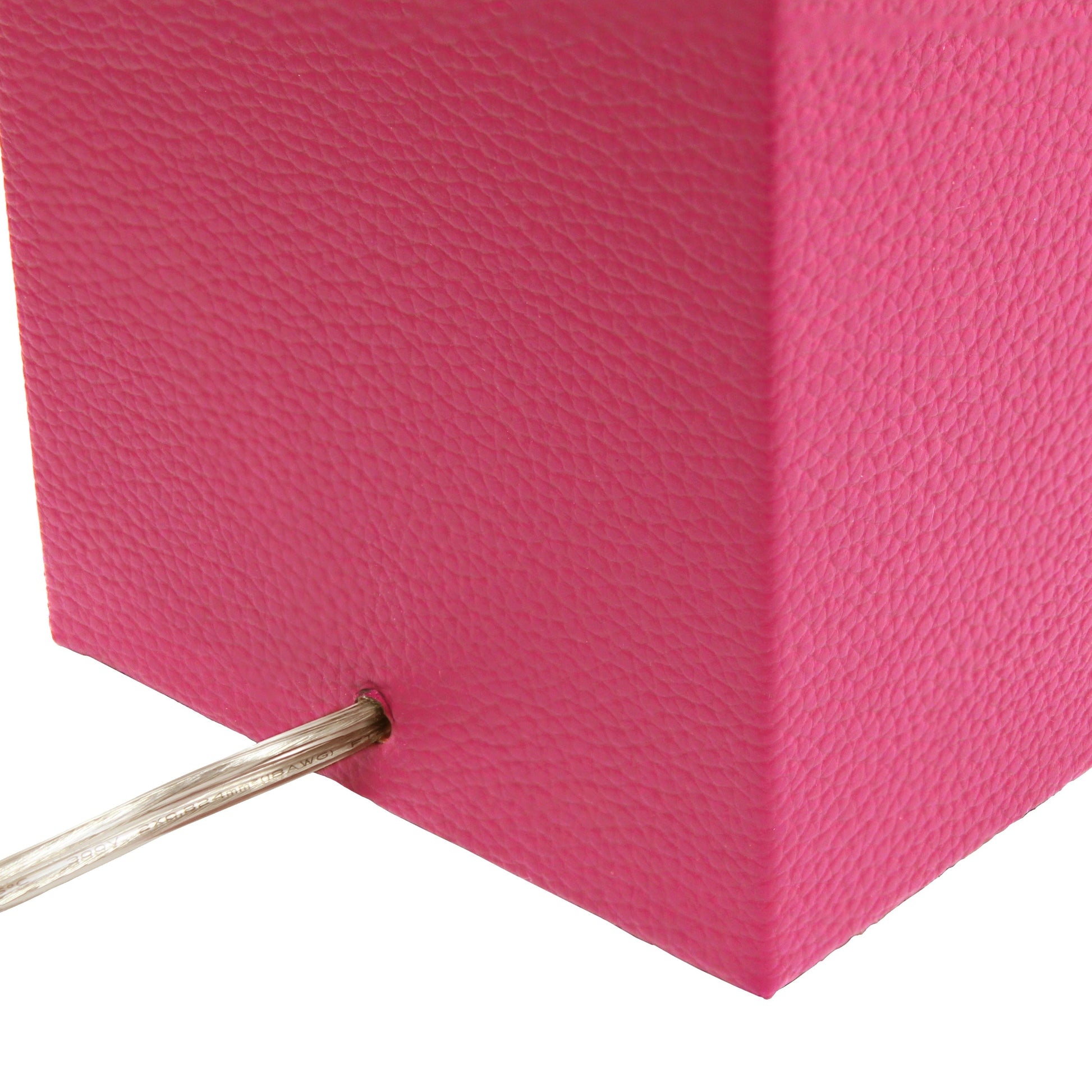 All The Rages Lalia Home Lexington 21" Hot Pink Leather Base Modern Home Bedside Table Lamp