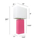 All The Rages Lalia Home Lexington 21" Hot Pink Leather Base Modern Home Bedside Table Lamp