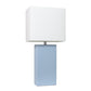 All The Rages Lalia Home Lexington 21" Periwinkle Leather Base Modern Home Bedside Table Lamp