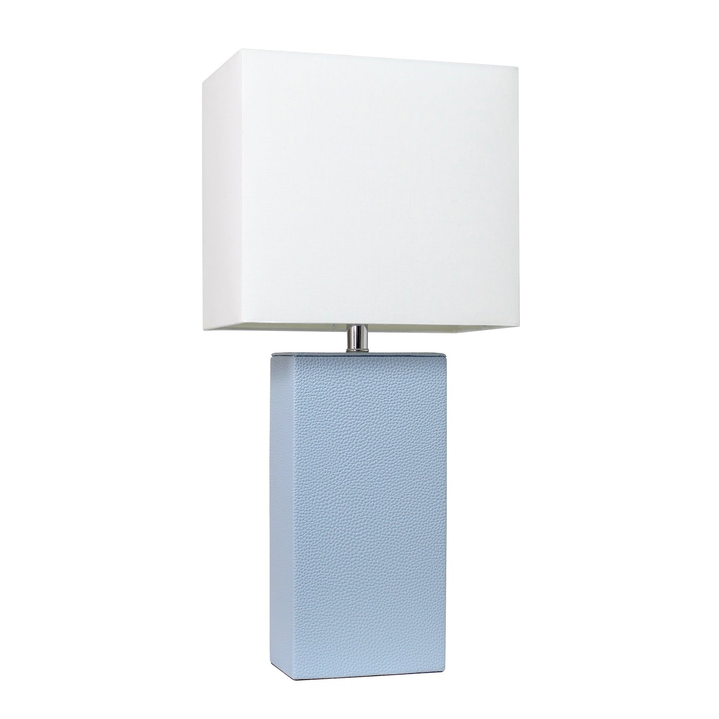All The Rages Lalia Home Lexington 21" Periwinkle Leather Base Modern Home Bedside Table Lamp