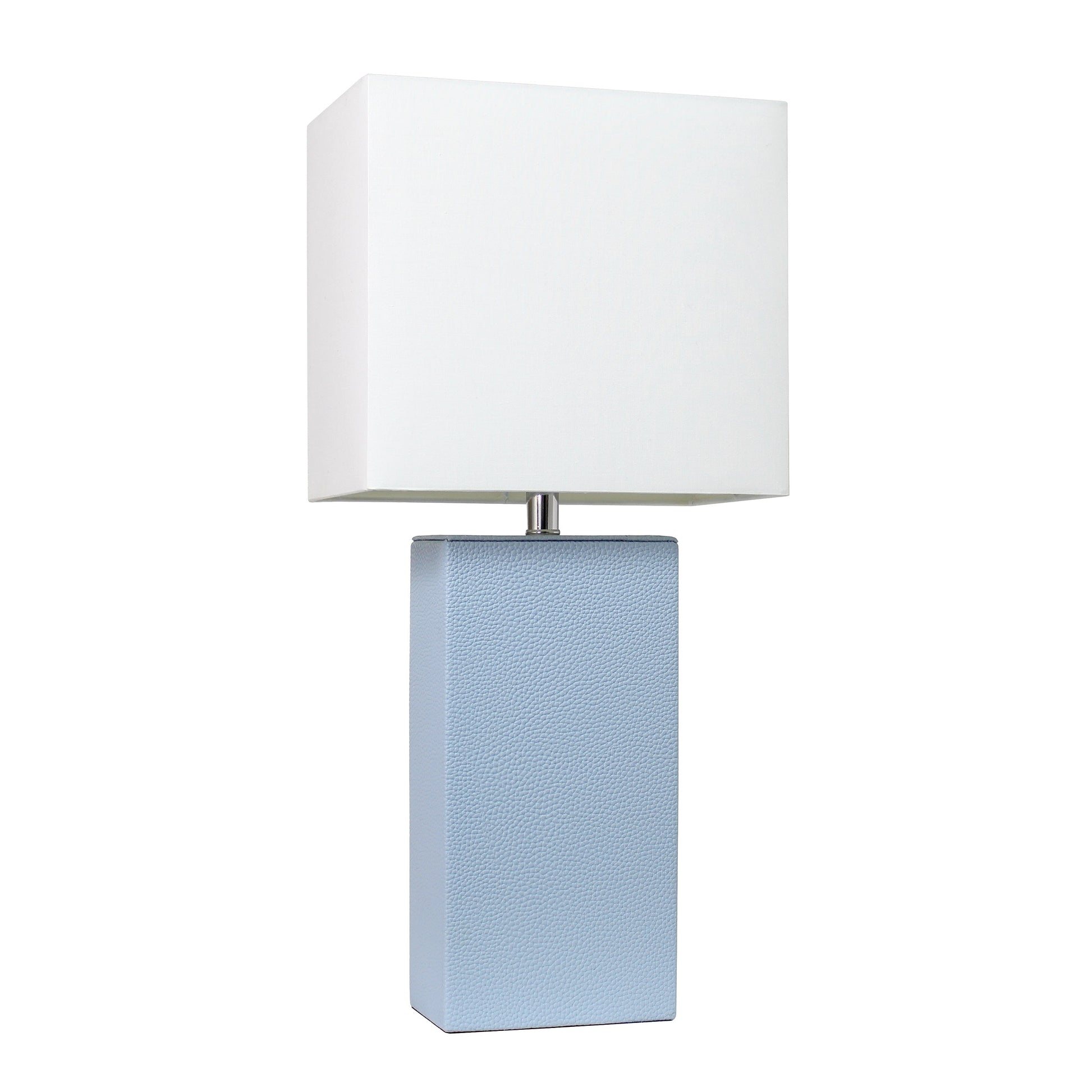 All The Rages Lalia Home Lexington 21" Periwinkle Leather Base Modern Home Bedside Table Lamp