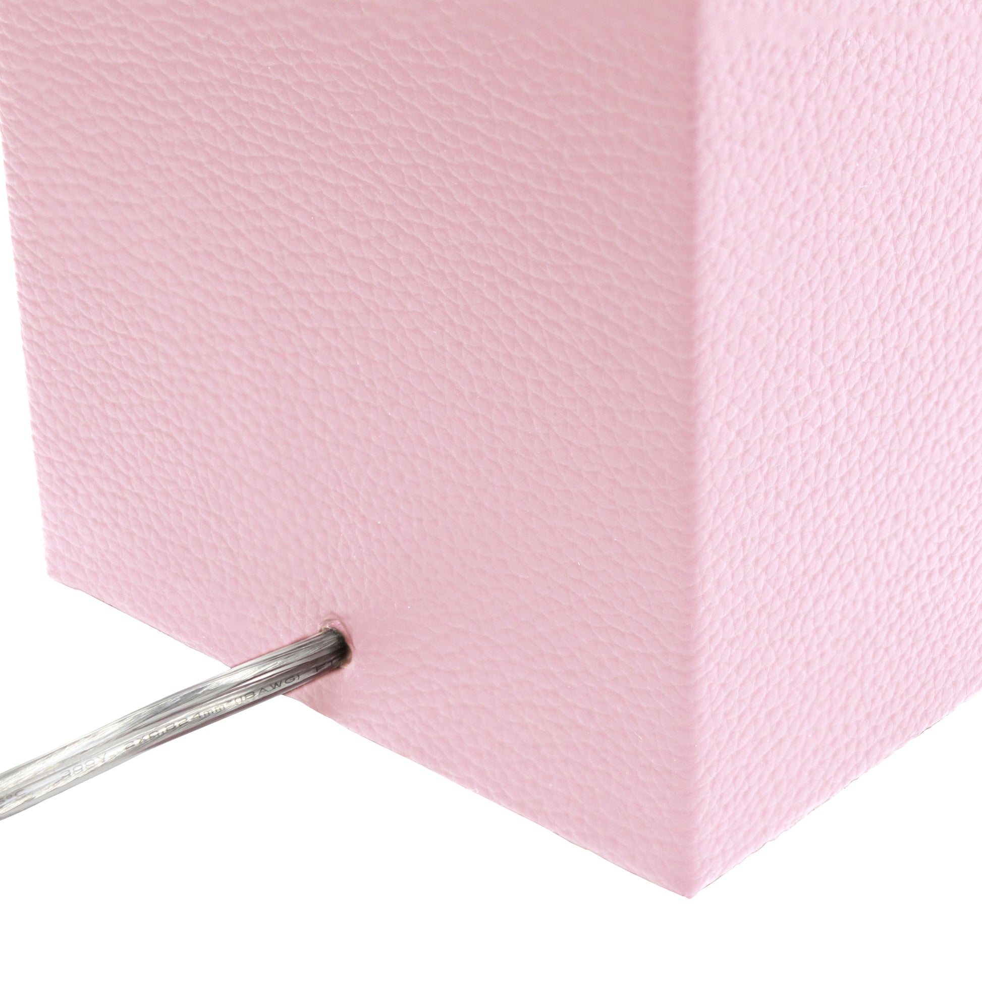 All The Rages Lalia Home Lexington 21" Pink Leather Base Modern Home Bedside Table Lamp