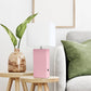 All The Rages Lalia Home Lexington 21" Pink Leather Base Modern Home Décor Bedside Table Lamp With USB Charging Port