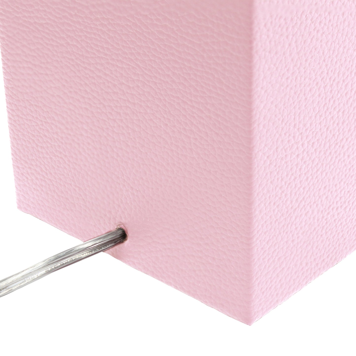 All The Rages Lalia Home Lexington 21" Pink Leather Base Modern Home Décor Bedside Table Lamp With USB Charging Port