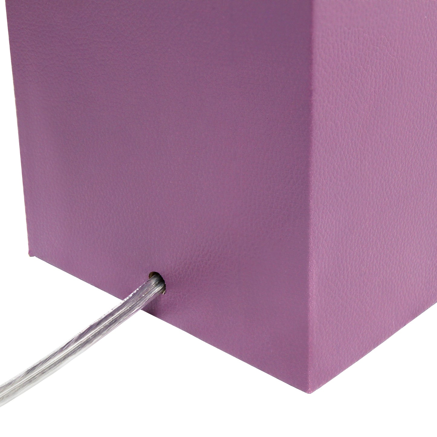 All The Rages Lalia Home Lexington 21" Purple Leather Base Modern Home Bedside Table Lamp