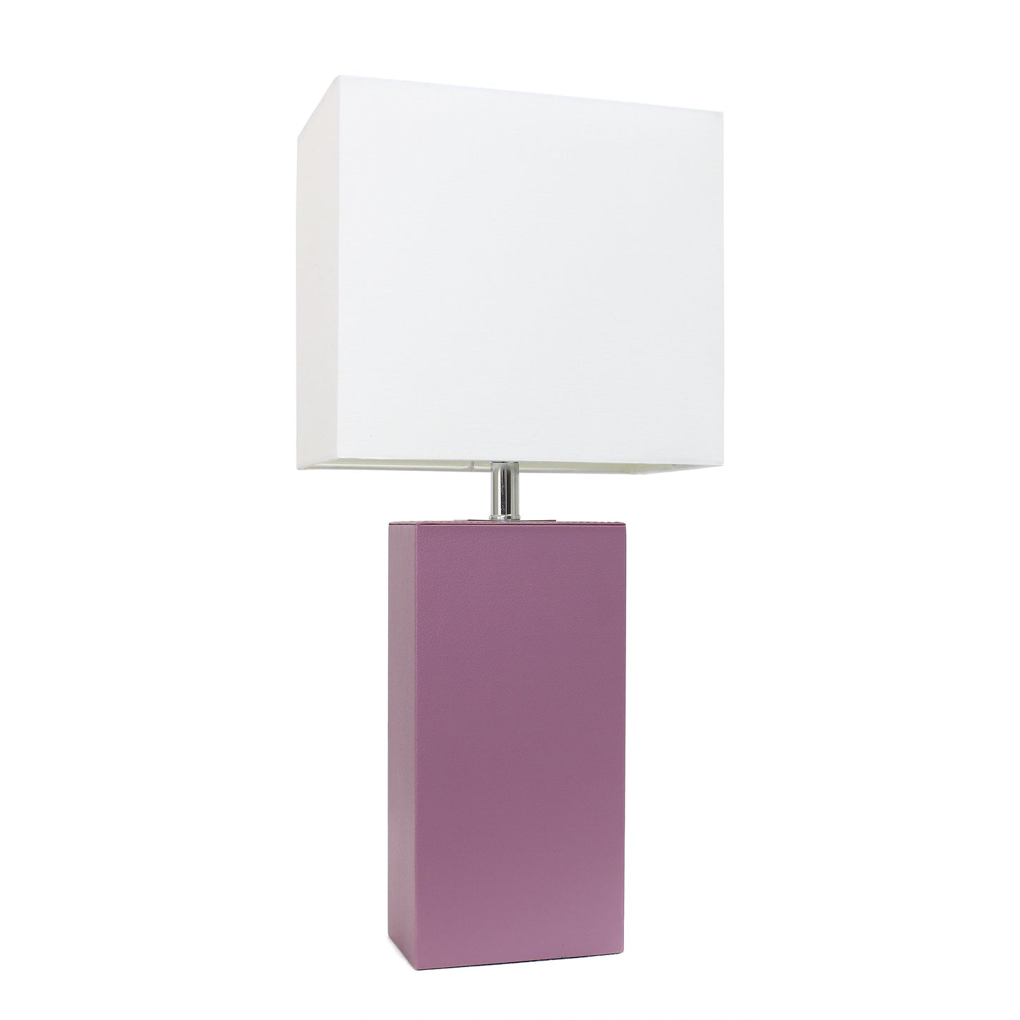 All The Rages Lalia Home Lexington 21" Purple Leather Base Modern Home Bedside Table Lamp